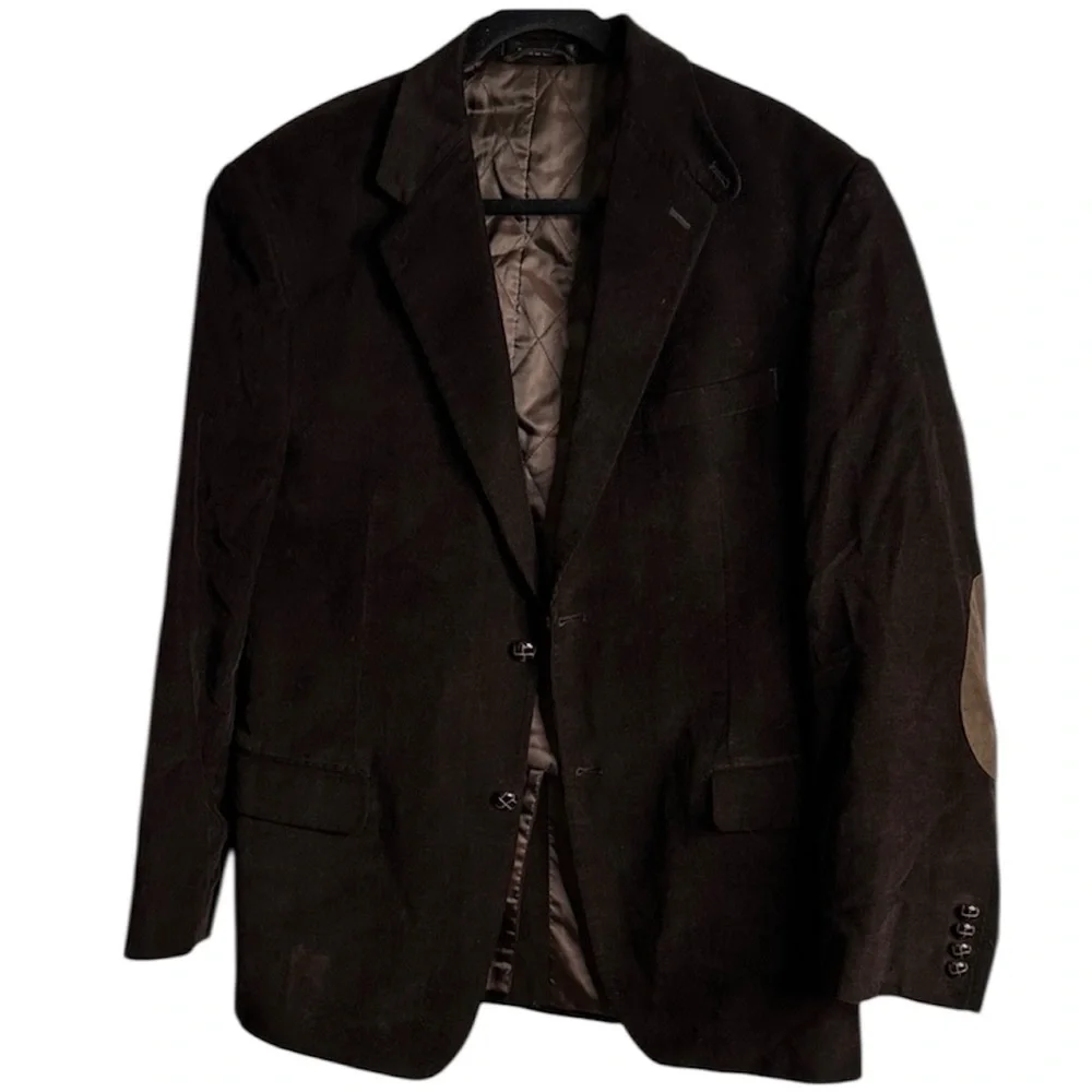 Lauren Ralph Lauren leather button Brown corduroy Blazer  elbow patches size  42